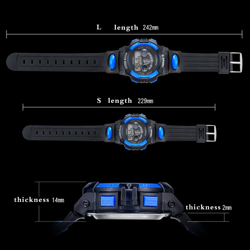 เด็ก Kanak Digital Led กันน้ํา Kalis Air ชายหญิงกีฬานาฬิกา
