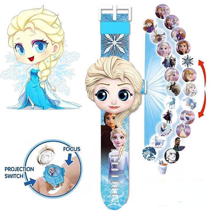 Disney นาฬิกาข้อมือดิจิทัล ลายการ์ตูนเจ้าหญิงดิสนีย์ มีไฟ สําหรับเด็กอนุบาล