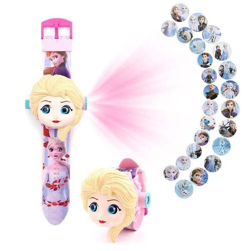 Disney นาฬิกาข้อมือดิจิทัล ลายการ์ตูนเจ้าหญิงดิสนีย์ มีไฟ สําหรับเด็กอนุบาล