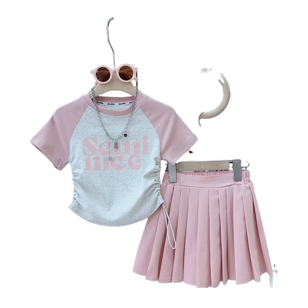 COCO ชุดเซ็ตเด็กผู้หญิง เสื้อ+กระโปรงสั้นเอวยางยืด รุ่น A2082