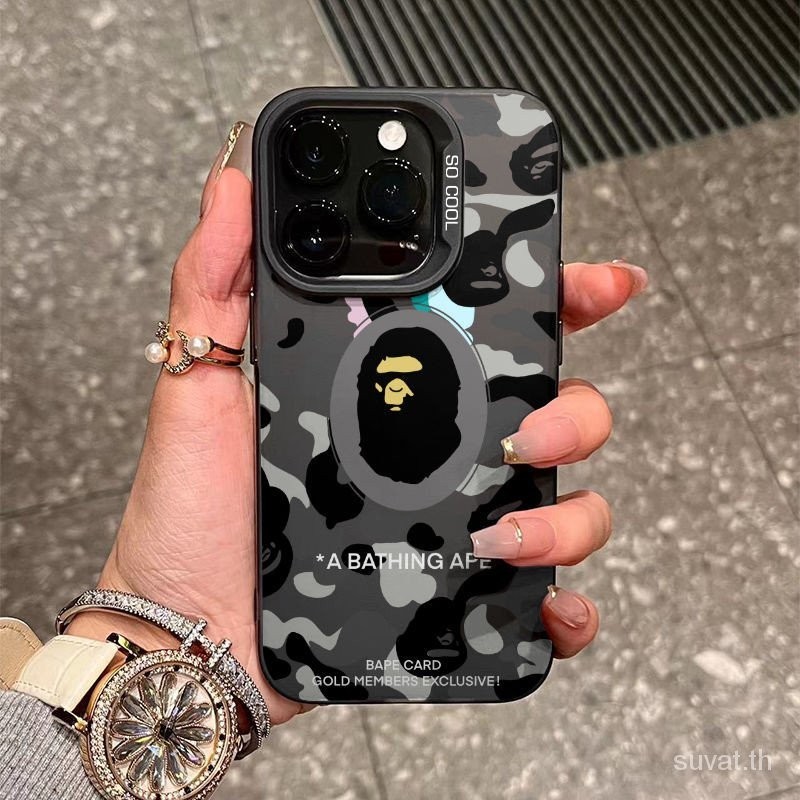 เคสโทรศัพท์มือถือ แบบโปร่งแสง ป้องกันฝุ่น กันกระแทก ลายพราง Ape-Man สําหรับ iPhone xr xs 7 8plus xsmax 11pro 11 12 13 14 15 promax 15 14 13 12 pro LTMX