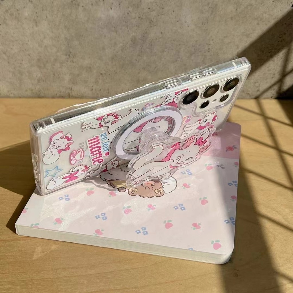 เคสโทรศัพท์มือถือ ปิดด้านหลัง ลาย Pink Mary พร้อมขาตั้ง สําหรับ Samsung s22 s22plus ultra S23 S23Plus s23fe s24 s24plus s24ultra - รูปที่ 4