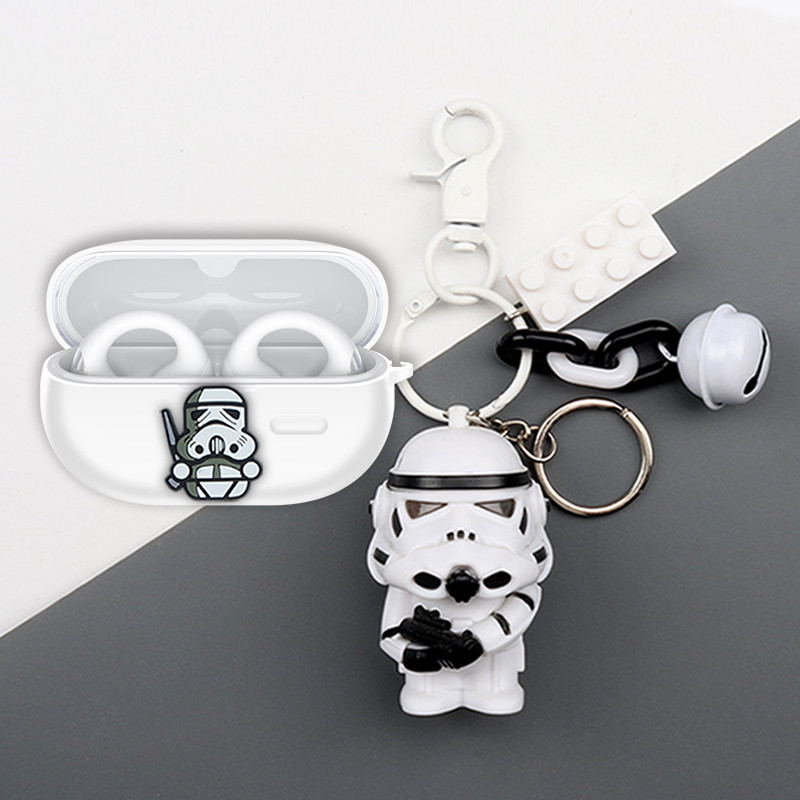 for SoundPEATS PearlClip pro Earphone Protective Cover Silicone Soft Shell Cute Snoopy Headphone Shockproof Protector with Pendant