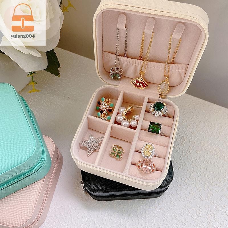 [PE] Candy Color Jewelry Organizer Display Storage Box Travel ต่างหูสร้อยคอผู้ถือแหวนเครื่องประดับกล่อง TH