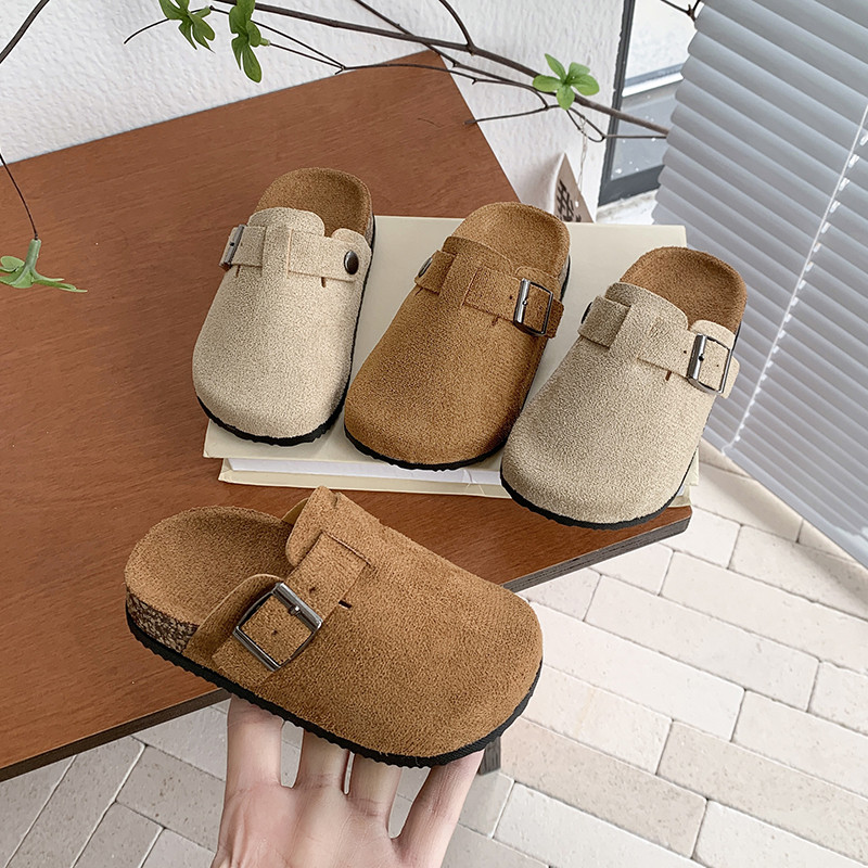 รองเท้าแตะเด็กสําหรับ Home Simple สีทึบหญิงใหม่แบน Mules แฟชั่นลื่นรองเท้าแตะอเนกประสงค์ Causal เด็ก Flip Flops