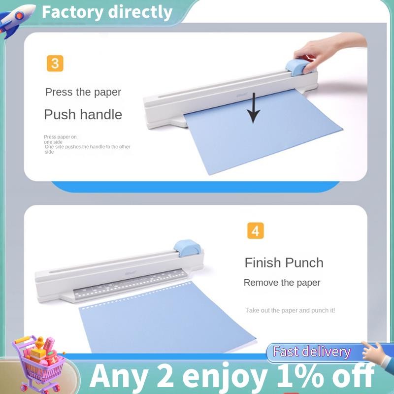 E7-kw-trio 30 หลุม Punchersliding Light Duty กระดาษ Punch A4 B5 A5 A6 B6 A7 B7 ความจุขนาดใหญ่ 5 แผ่น Hole Punch กระดาษ Punch