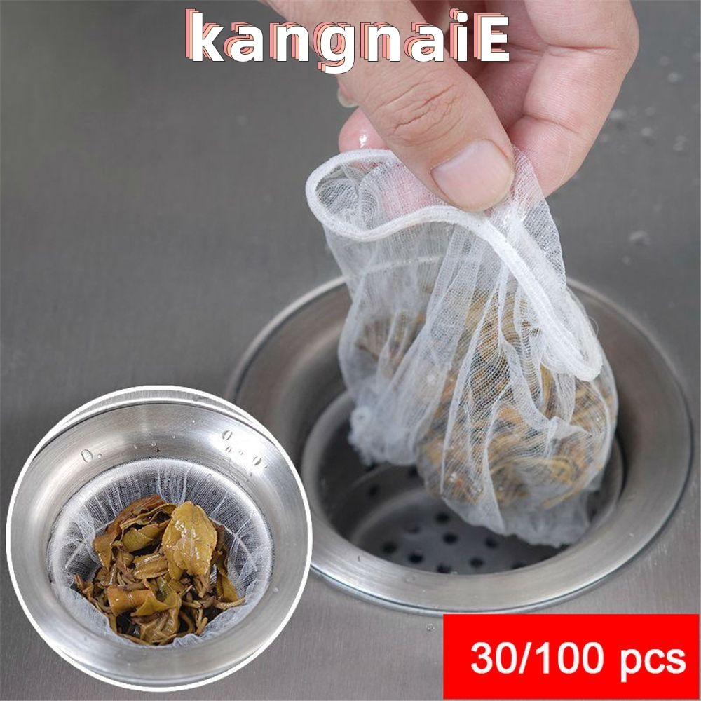 Kangnai 30/100 ชิ้นอ่างล้างจานกรองเศษผมแยกถุงขยะอุดตันป้องกัน