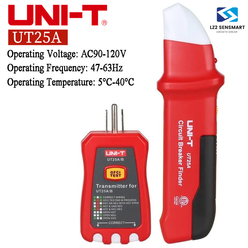 แท้ ส่งจากไทย UNI-T UT25A  เครื่องทดสอบซ็อกเก็ตเบรกเกอร์วงจรอัตโนมัติ พร้อมไฟแสดงสถานะ LED