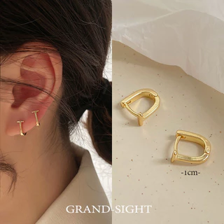 🔥พร้อมส่ง🔥 ต่างหูห่วงเงิน sterling 92.5% ทั้งตัวเรือน ชุบทองเหลือง ต่างหูเพชร ของขวัญ