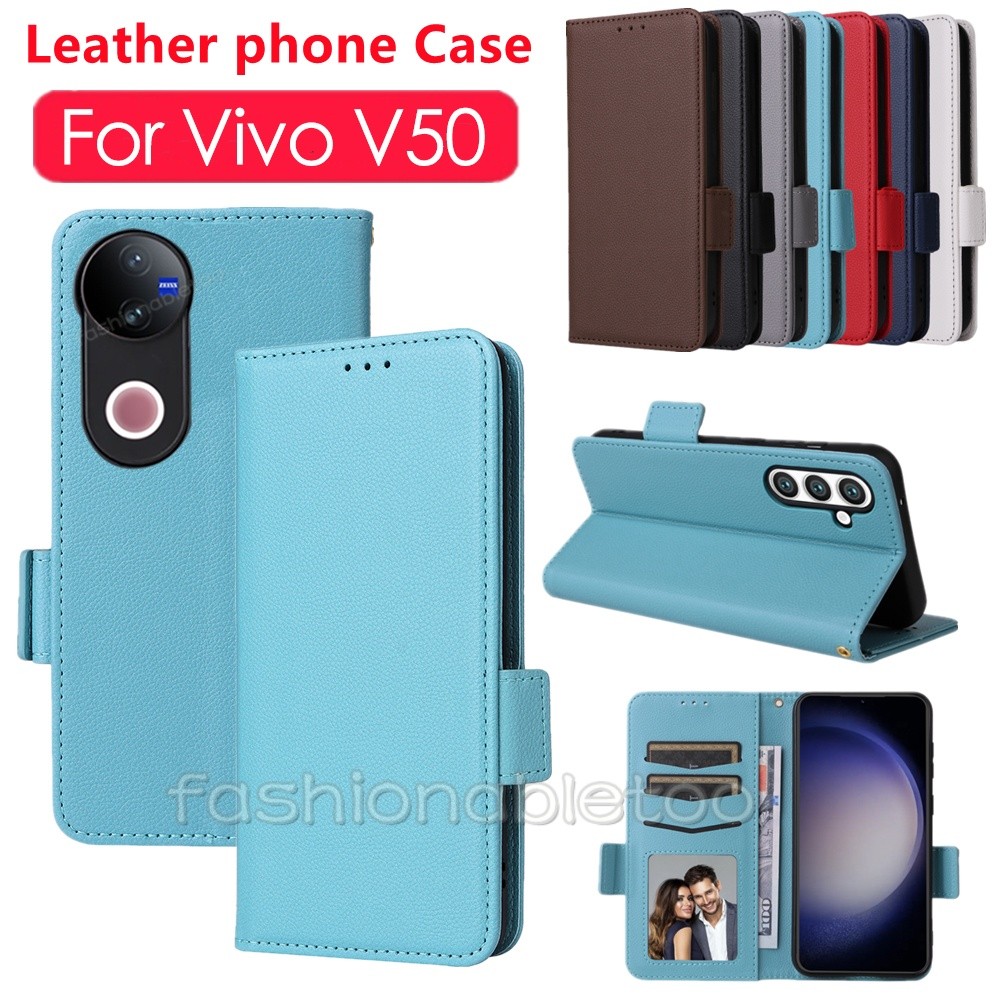 Flip หนังสําหรับ Vivo V50 Lite V50Lite V 50 VivoV50 Lite VivoV50Lite วงเล็บแม่เหล็กปลอกกันกระแทกฝาหล