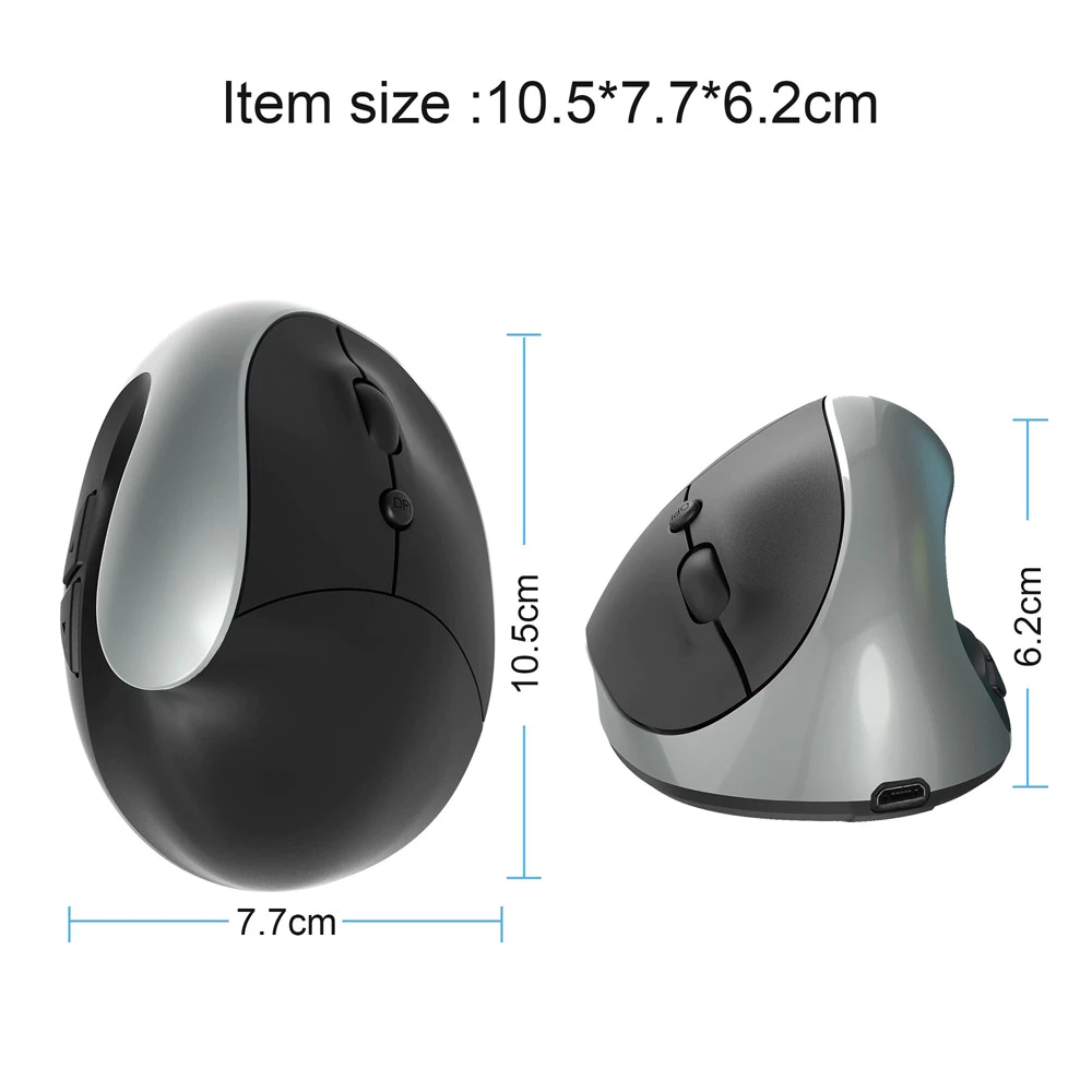 เมาส์ไร้สาย HXSJ X10 Ergonomic 2.4Ghz thumbnail 5