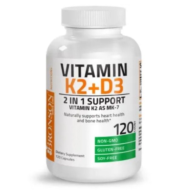 [ของแท้ 100%] BRONSON VITAMIN K2 + D3 2 IN 1 NATURALLY SUPPORTS HEART HEALTH AND BONE HEALTH