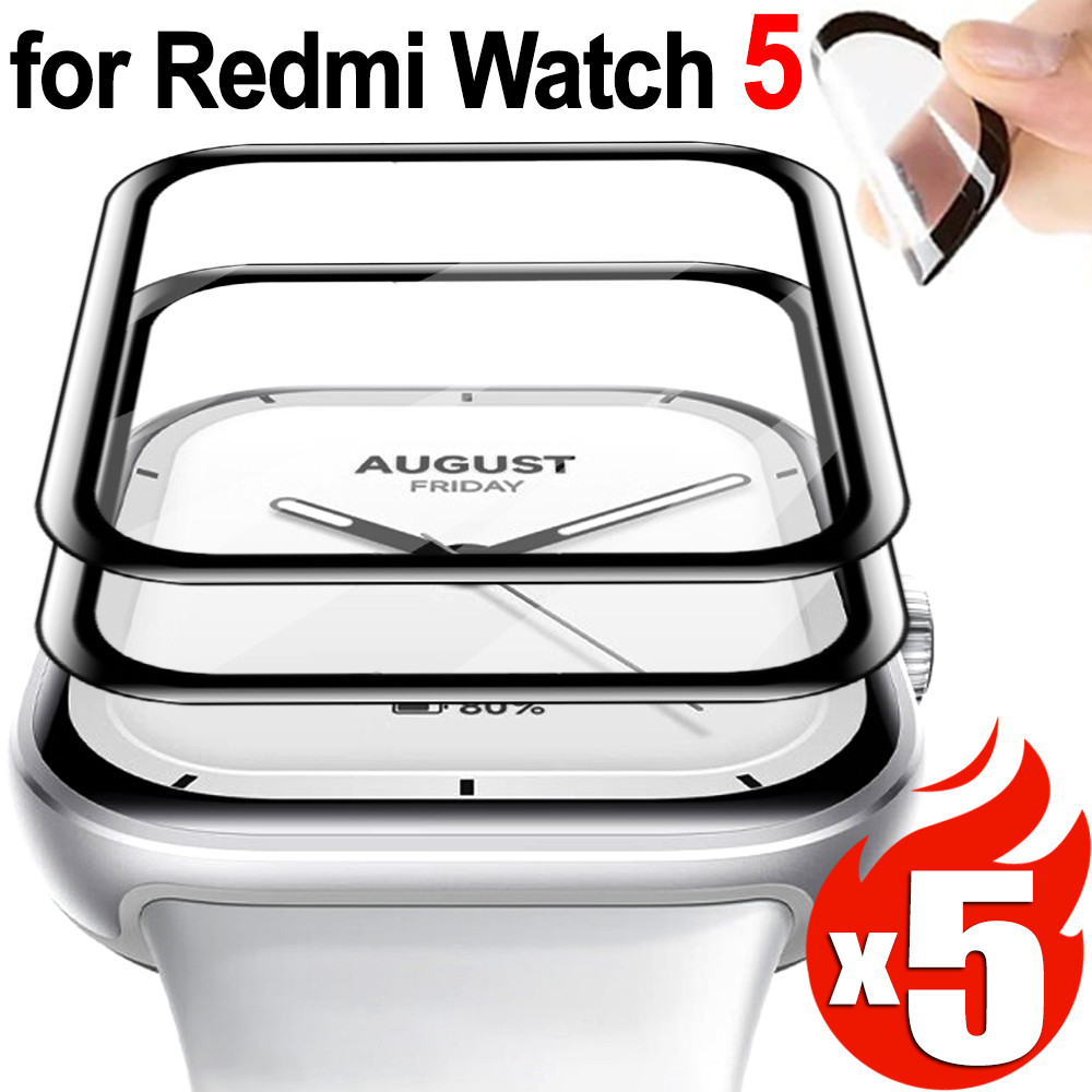 สําหรับ Mi Redmi Watch 5 3D หน้าจอโค้ง Protector กันน้ํา Anti-scratch ป้องกันฟิล์ม Smartwatch เต็มรูปแบบสําหรับ Redmi Watch5
