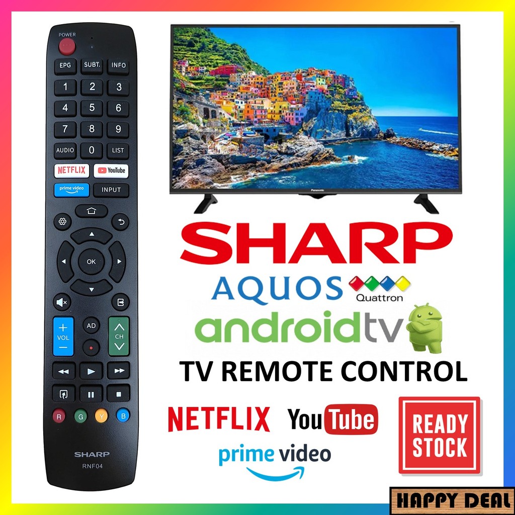 [] SHARP AQUOS ANDROID SMART TV Netflix Youtube Prime Video Remote Control Model : RNF04