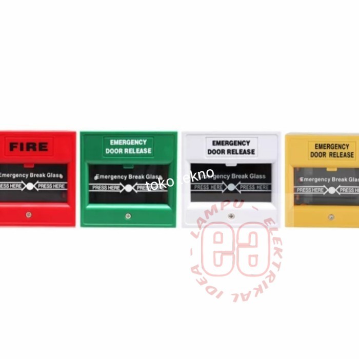 HIJAU Emergency Breakglass / Break Glass Door Release - คุณภาพสีเขียว