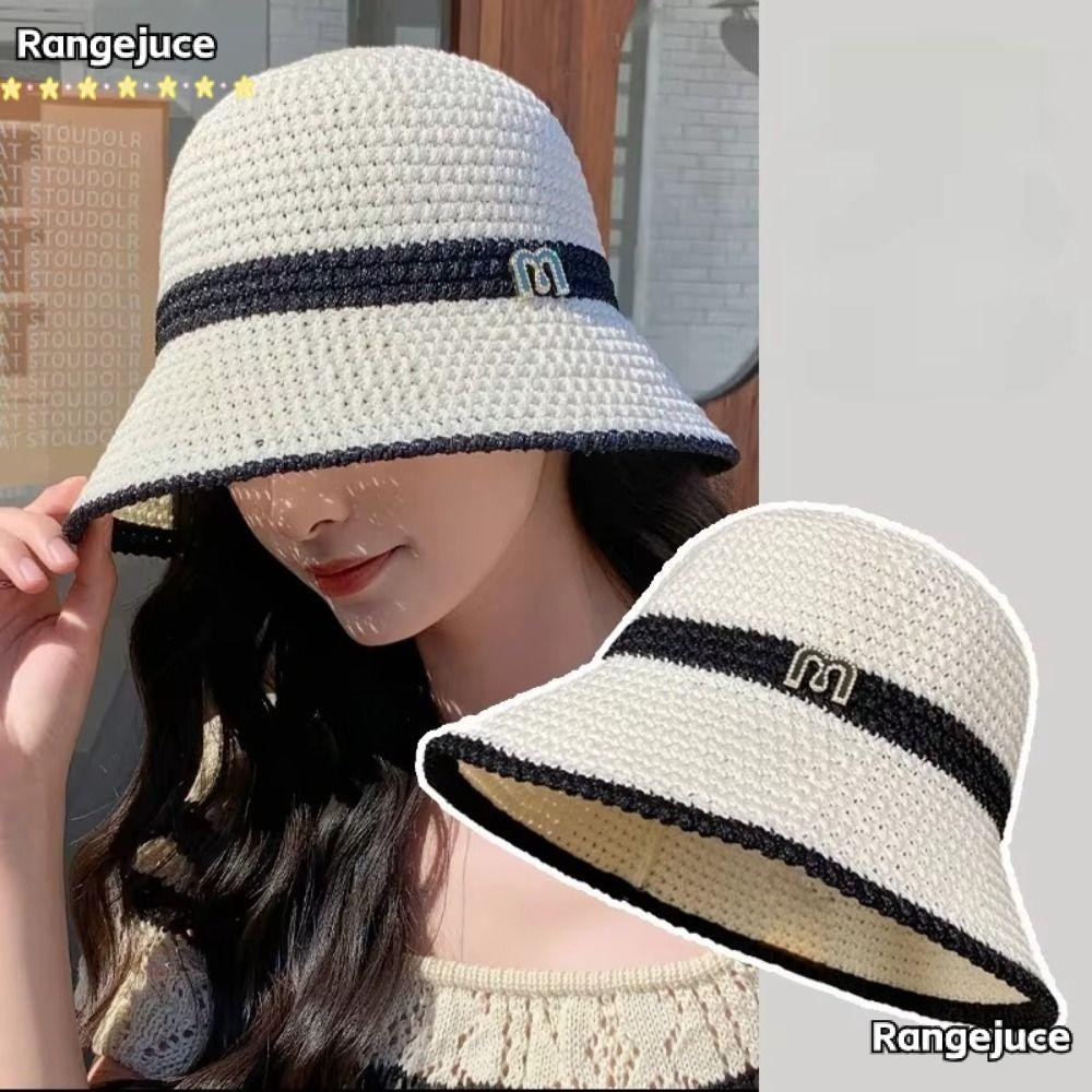 Rangejuce หมวกชาวประมง, จดหมายตกแต่งหมวกถังพับได้, หมวกชาวประมงป้องกันรังสียูวีระบายอากาศผู้หญิงเด็กผู้หญิง