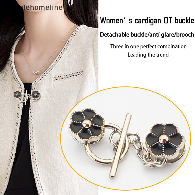 [simplehomeline] ใหม่ เข็มกลัดโซ่ รูปดอกไม้ ประดับไข่มุก สไตล์ฝรั่งเศส กันแสงไฟ ลอกออกได้ สําหรับติดคอเสื้อโค้ท