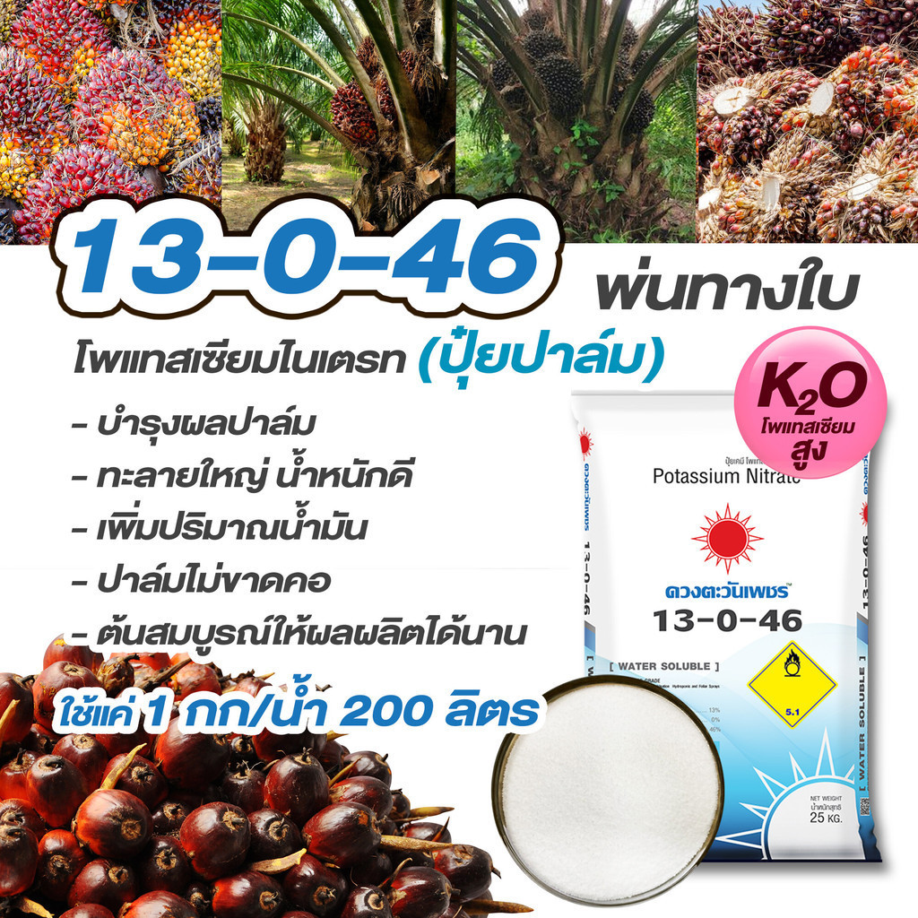 แม่ปุ๋ย 13-0-46 โพแทสเซียมไนเตรท เพิ่มการสะสมอาหารและสร้างเนื้อ เร่งการออกดอก ปุ๋ยเกล็ด ปุ๋ยทางใบ (แบ่งขาย)