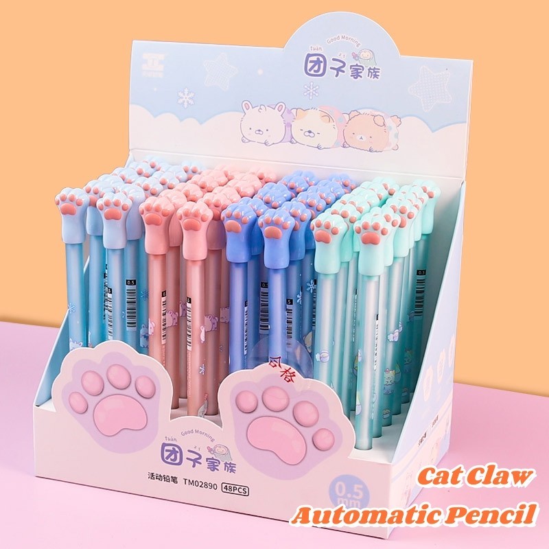 เครื่องเขียน ดินสอกด ลายการ์ตูนอุ้งเท้าแมว ขนาด 0.5 มม. 0.7 มม. สําหรับนักเรียน ปากกา เครื่องเขียน WJ525