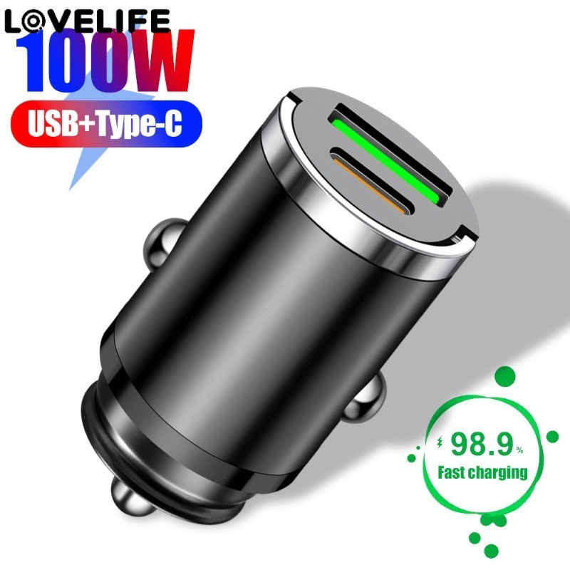[ Featured ] อะแดปเตอร์ชาร์จโทรศัพท์มือถือ 30W 100W 200W Type-C - QC3.0 PD30W - พอร์ต USB คู่ - ห่วงดึงชาร์จในรถยนต์ - ที่ชาร์จแบบซ่อน ขนาดเล็ก