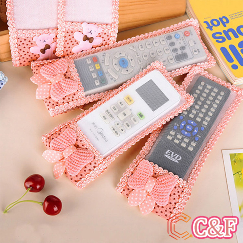 C&F ซองใส่รีโมตคอนโทรล ประดับโบว์ มุ้งมิ้ง น่ารัก Remote control cover