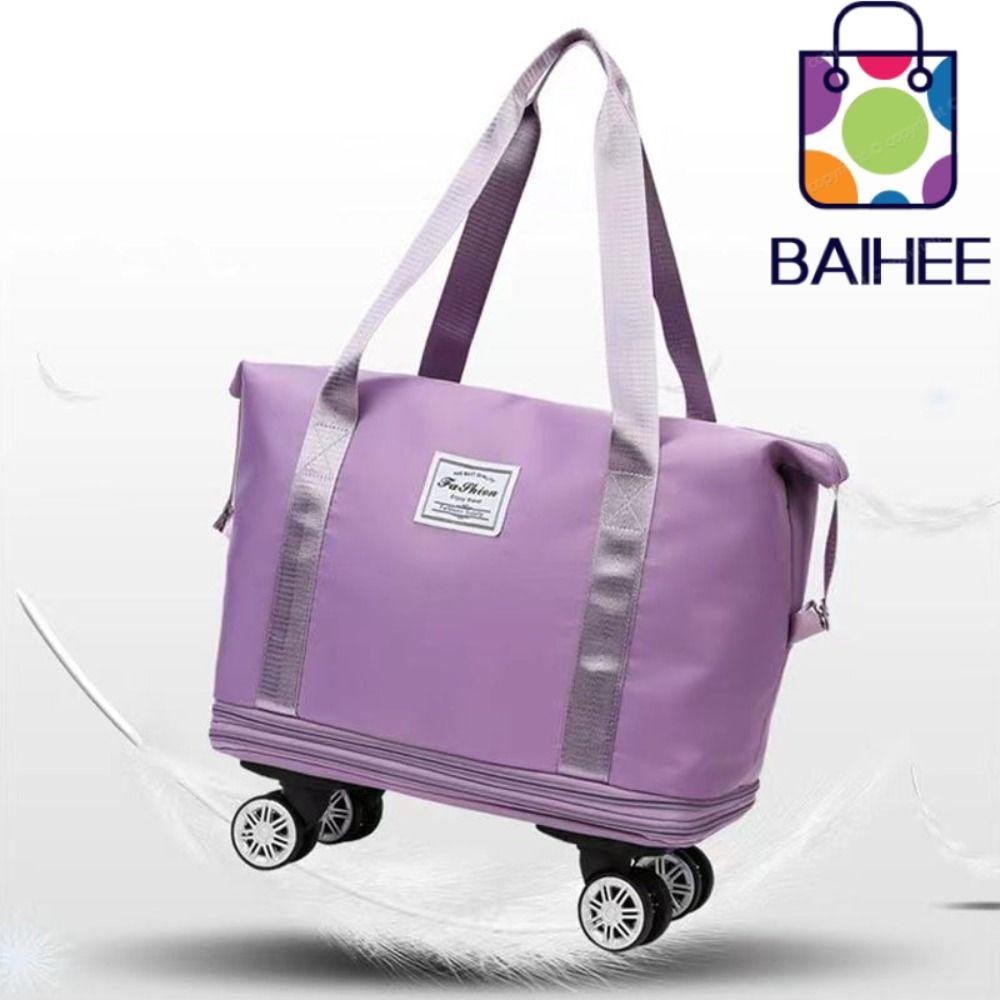 【สต็อกพร้อม 】_Baihee กระเป๋าถือ กระเป๋าสะพายไหล่ แบบพับได้ หลายช่อง พร้อมล้อลาก สําหรับกระเป๋าเดินทาง