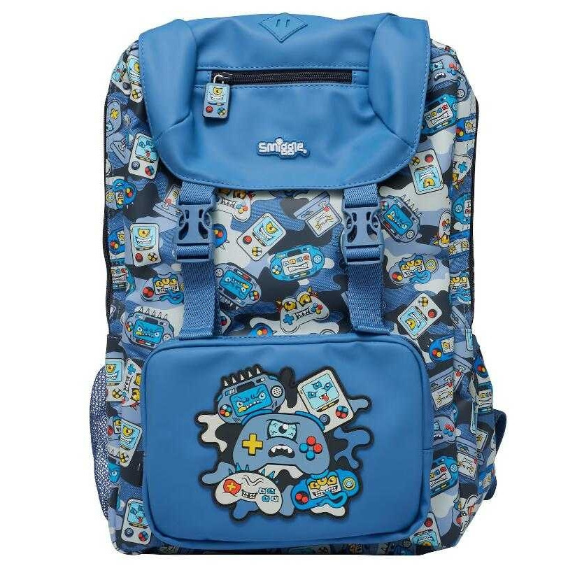 พร้อมส่ง Smiggle Better Together Attach Foldover Backpack กระเป๋าเป้ขนาด 22 L ลาย 22L-Game กด ฟ้า พร้อมส่งในไทย