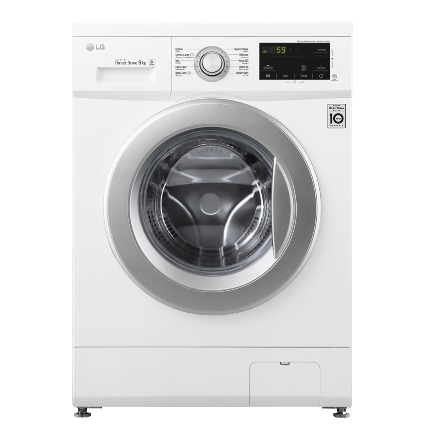 LG แอลจี เครื่องซักผ้าฝาหน้า ความจุซัก 9 กก. รุ่น FM1209N6W White (สีขาว) (ไม่รวมค่าติดตั้ง)