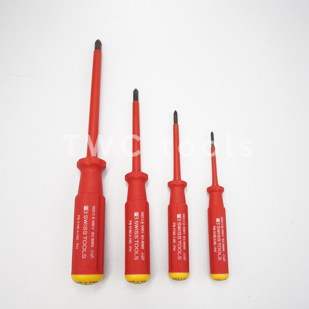PB Swiss Tools ไขควงกันกระแสไฟฟ้า VDE ปากแฉก รุ่น PB 5190 ไขควงกันไฟฟ้า ไขควงหุ้มฉนวน Swiss Made PB5