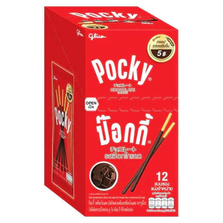 ขนม Pocky ป็อกกี้ ยกกล่อง 12ซอง กูลิโกะ บิสกิตเคลือบครีม แบบแท่ง ช็อคโกแลต สตรอเบอร์รี่ คุกกี้และครีม อร่อย ทานเล่น เพ