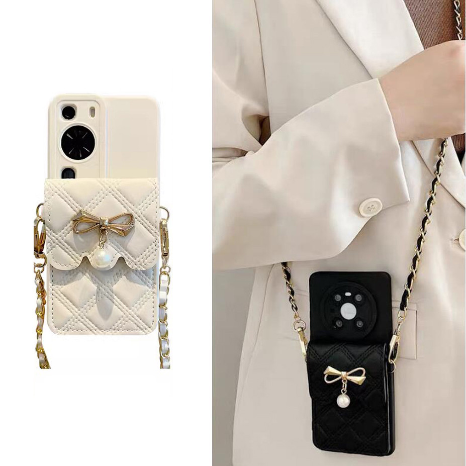 เคสโทรศัพท์มือถือหนังนิ่ม ปิดด้านหลัง ลายดอกไม้ โบว์ พร้อมช่องใส่บัตร และสายคล้อง สําหรับ Xiaomi 11T 12 12S 12X 12T 13T 14 13 Pro Mi 8 9 9T 10T 11 11i A3 Lite Pro SE Ultra