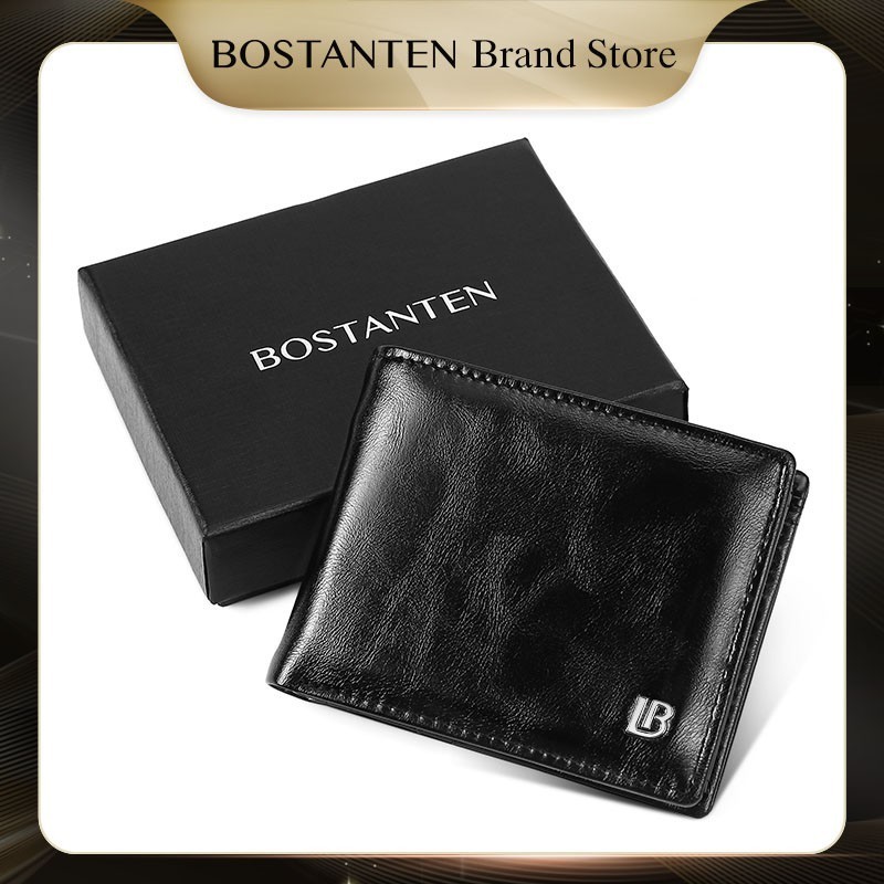 Hitam Bostanten กระเป๋าสตางค์ผู้ชายพับ Ritleting เหรียญ Ritleting เหรียญสีดํา/กาแฟ/สีน้ําตาล PU หนัง