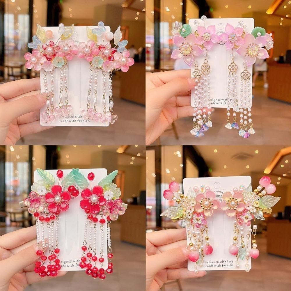 Meiguii เครื่องประดับผม กิ๊บติดผม รูปผีเสื้อ ประดับพู่น่ารัก แฟชั่นฮั่นฝู สําหรับเด็กผู้หญิง