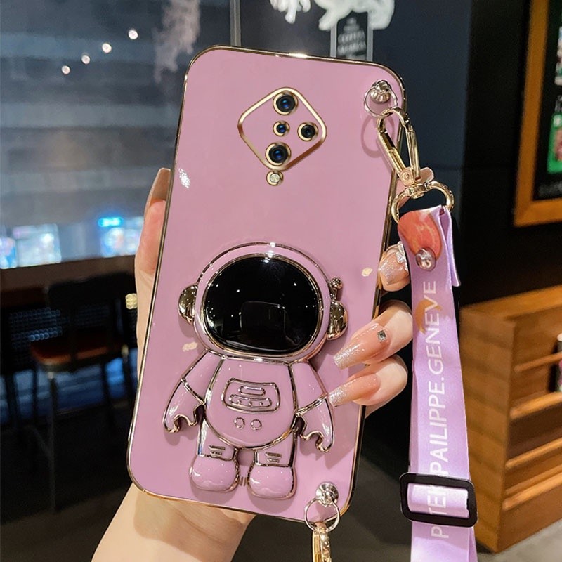 เคสโทรศัพท์มือถือ กันกระแทก พร้อมสายคล้องยาว ลายนักบินอวกาศ หรูหรา สําหรับ Vivo S1 Pro 1920