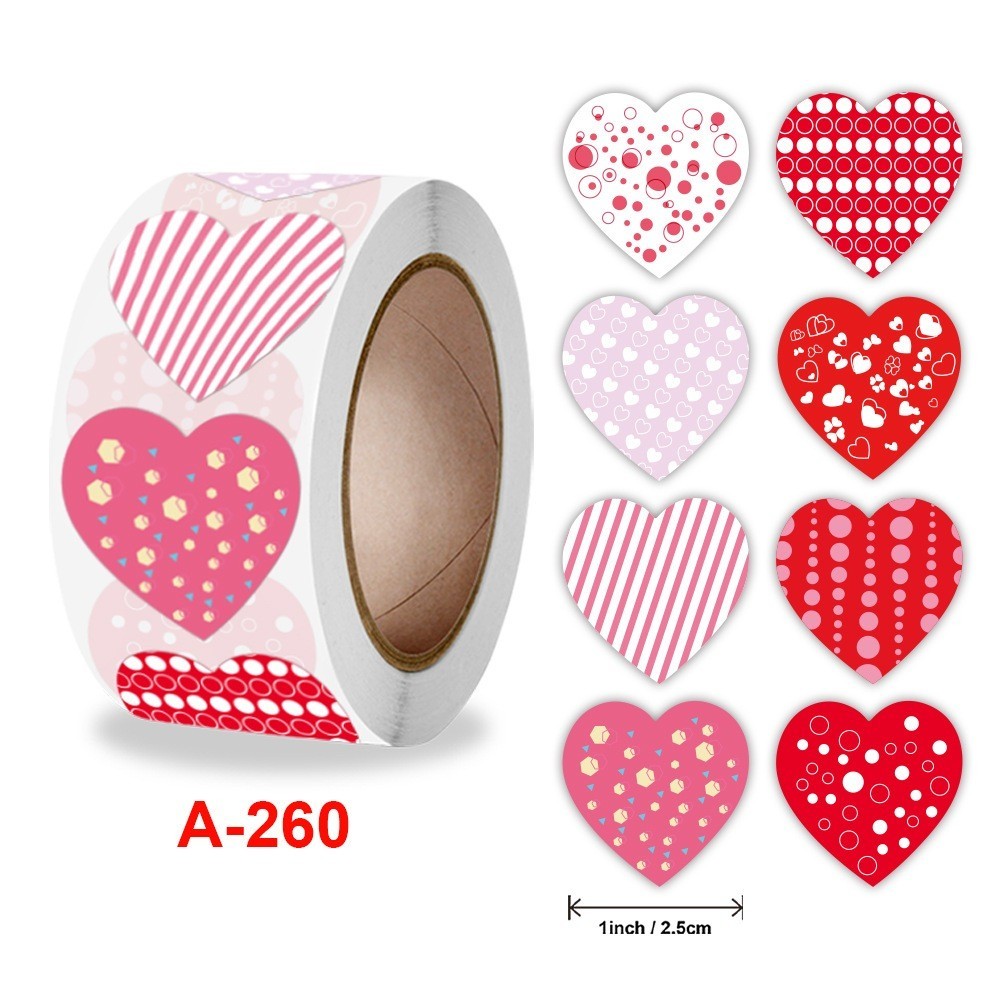 สติ๊กเกอร์ตกแต่ง สติ๊กเกอร์ความรัก ลายหัวใจ อเนกประสงค์ 500 ดวง ขนาด 2.5 cm