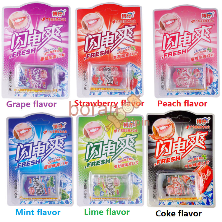 Bo Zai Candy ขนมพีช สตรอเบอร์รี่ องุ่น เลม่อนโคล่า หลายรสชาติ ขนมขบเคี้ยว