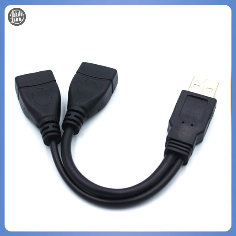 Wl| ใหม่ สายเคเบิลแยก USB 2.0 ตัว Y 1 ตัวผู้ เป็น 2 ตัวเมีย สําหรับ PC รถยนต์ ส่งข้อมูล