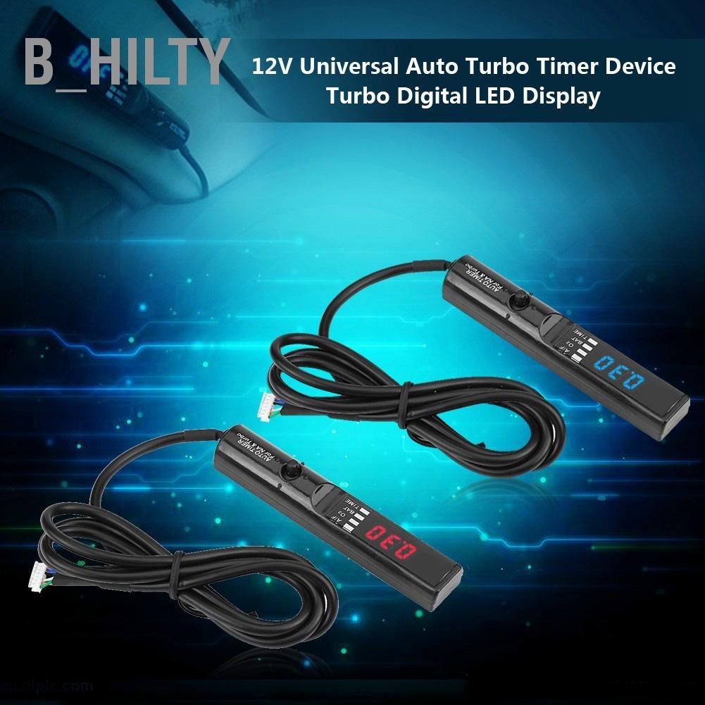 B_HILTY 12V Universal Auto Turbo Timer อุปกรณ์ Digital LED Display สีดำ ปากกา ชุดควบคุม