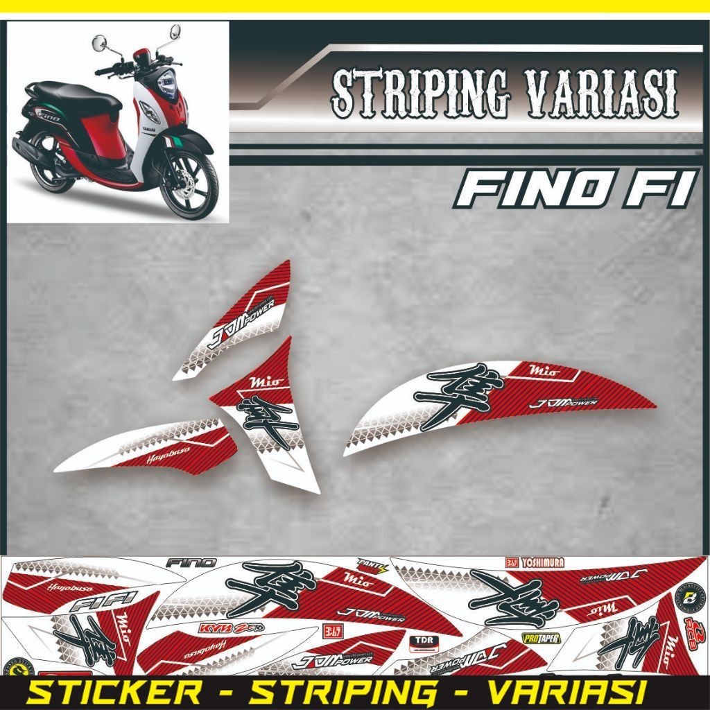 / FINO FI MOTORCYCLE STRIPING VARIATIONS MIO FINO ใหม่ FI สติ๊กเกอร์หลากหลาย SIMPLE MOTIF