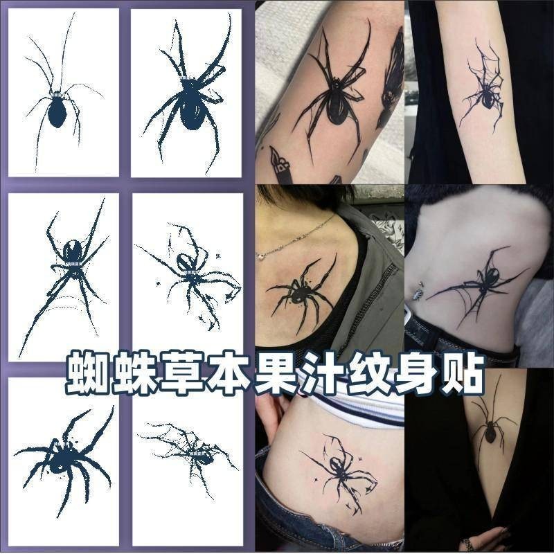 Tatoo สติกเกอร์รอยสักชั่วคราว ลายน้ําผลไม้ สมุนไพร แมงมุม กันน้ํา ติดทนนาน 15 วัน สําหรับผู้ชาย และผู้หญิง