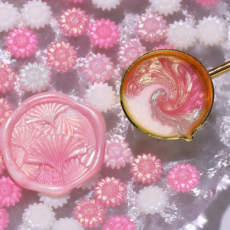 100pcs ผสมสีออโรร่าปิดผนึกขี้ผึ้งแสตมป์ลูกปัด DIY ซองจดหมายงานแต่งงานเชิญตัดตกแต่งมือ