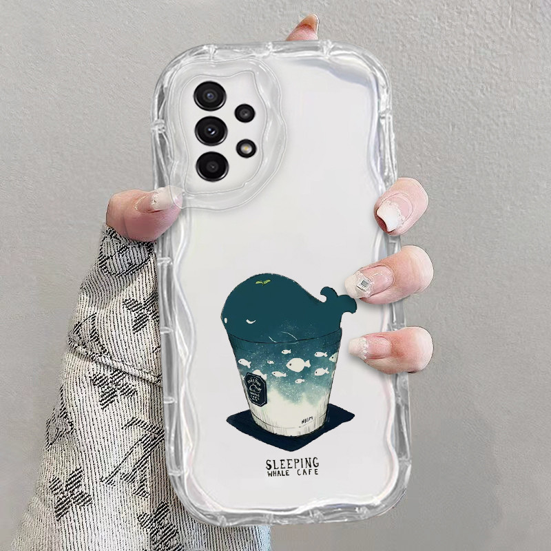 เคส Samsung A23 A33 A53 A72 5G A13 A32 4G ซัมซุง เคสโทรศัพท์ใส นิ่ม ความรู้สึกสูง แฟชั่น หยัก เคสโทรศัพท์ใส สายรุ้ง ดอกไม้