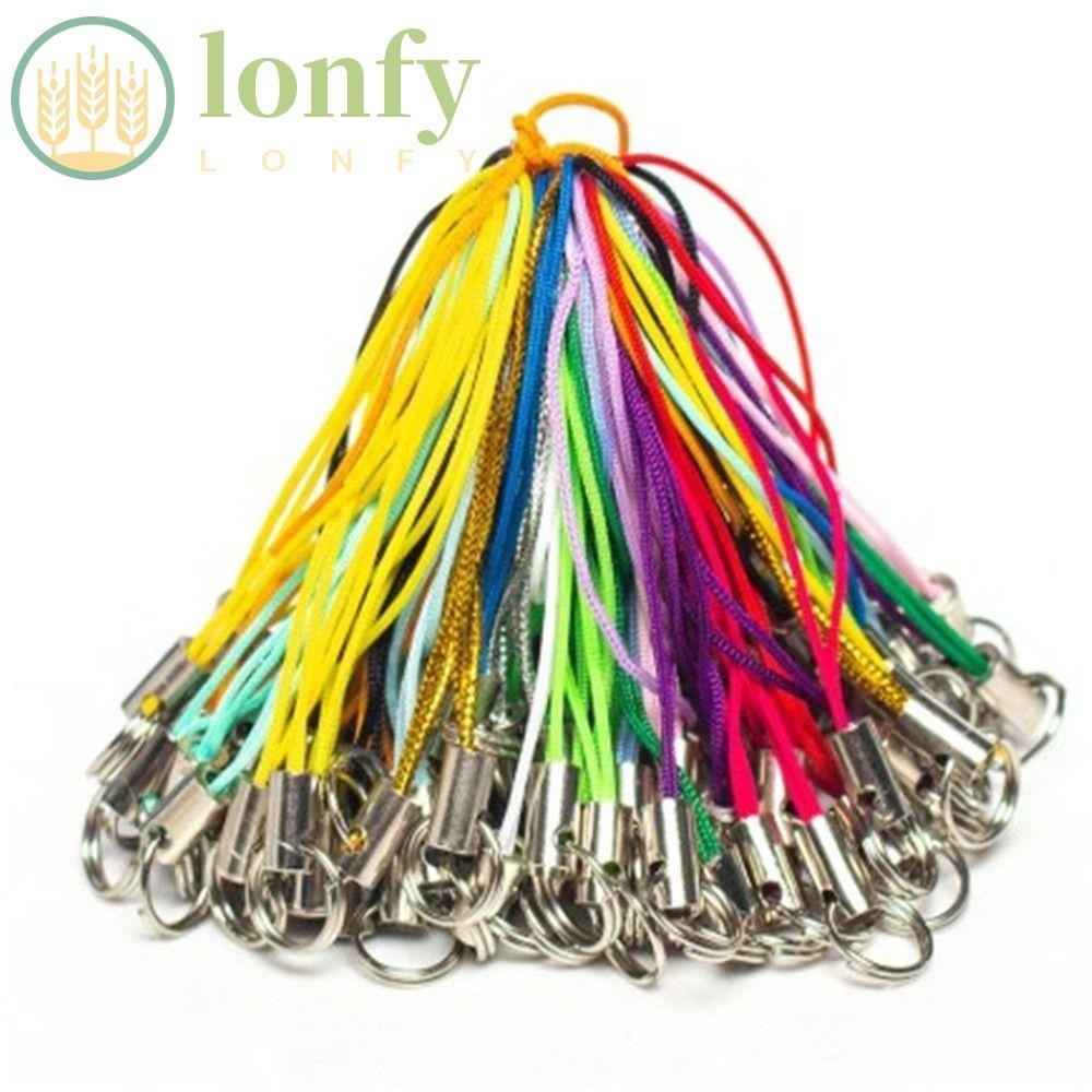 Lonfy 100 ชิ้น เชือกเส้นเล็ก สายคล้องโทรศัพท์ เครื่องประดับมือถือ เชือกเส้นเล็ก เชือกเส้นเล็ก ของเล่นทําด้วยมือ จี้คลิป