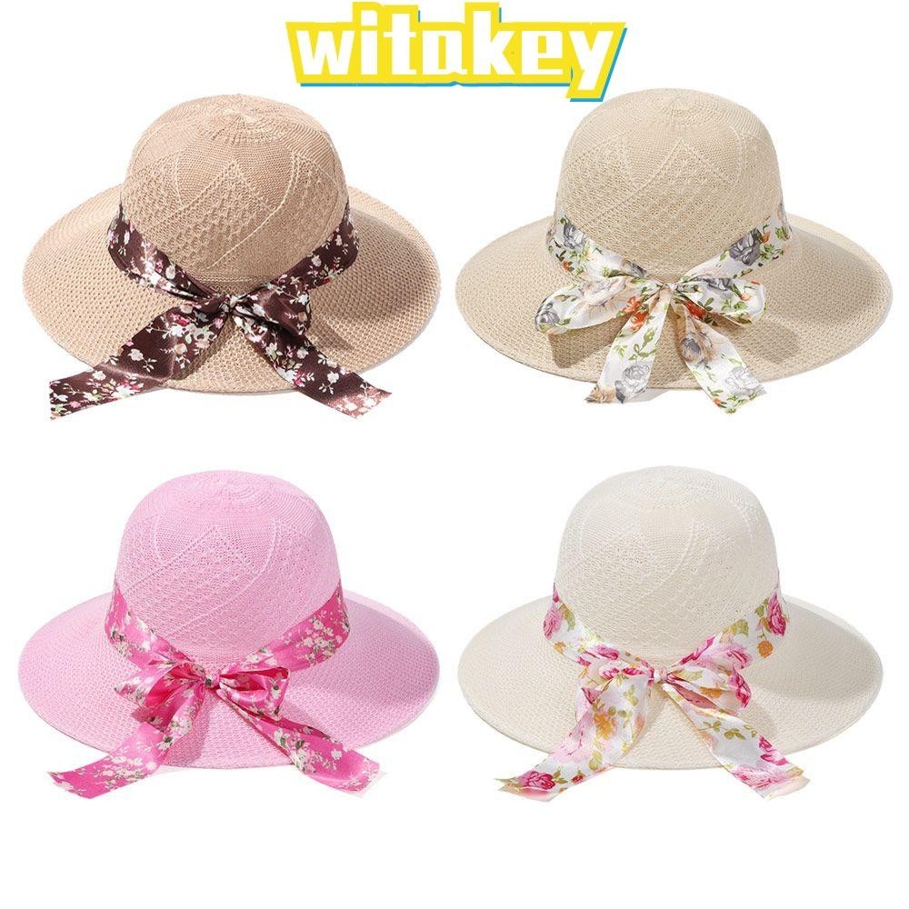 Witakey หมวกปีกกว้าง กันแดด เหมาะกับเดินชายหาด แฟชั่นฤดูร้อน