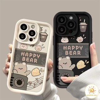 Music Bearเคสโทรศัพท์มือถือ TPUป้องกันทุกด้าน ไอโฟน11 For iPhone12 13 14 15Pro MAX X XS XR XS 7 8Plus SE2020 เคสโทรศัพท์