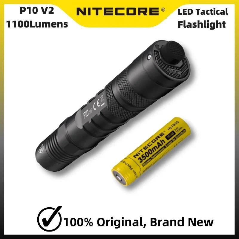 Nitecore P10 V2 ไฟฉาย 1100 Lumens CREE XP-L2 V6 LED พร้อมส่ง™ ไฟฉายยุทธวิธี ป้องกันตัวเอง ขนาดกะทัดรัดพิเศษ