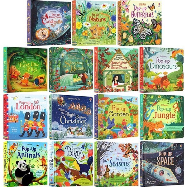 พร้อมส่ง หนังสือ POP UP 3D หนังสือเด็ก บอร์ดบุ๊ค ภาพสามมิติ เสริมพัฒนาการเด็ก ฝึกภาษาอังกฤษ มี 10 หน้า