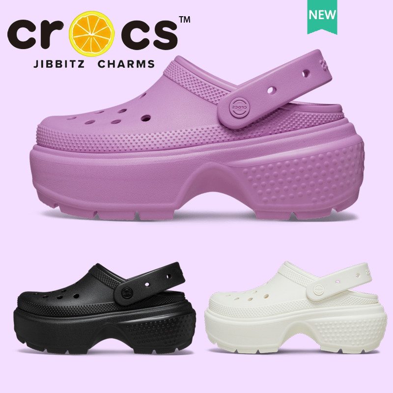 รองเท้า crocs แท้ stomp clog รองเท้าไปทะเล รองเท้าแพลตฟอร์มสุภาพสตรีรองเท้าชายหาดแฟชั่นสบาย#209347