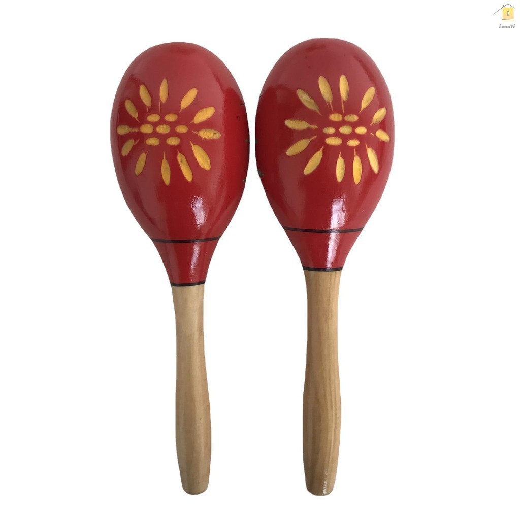 เครื่องดนตรีละตินเคาะมือเด็ก 1 คู่ Maracas Rumba เครื่องดนตรีเขย่า เขย่า ทราย ค้อน ของเล่นเด็ก สําหรับงานปาร์ตี้ไม้