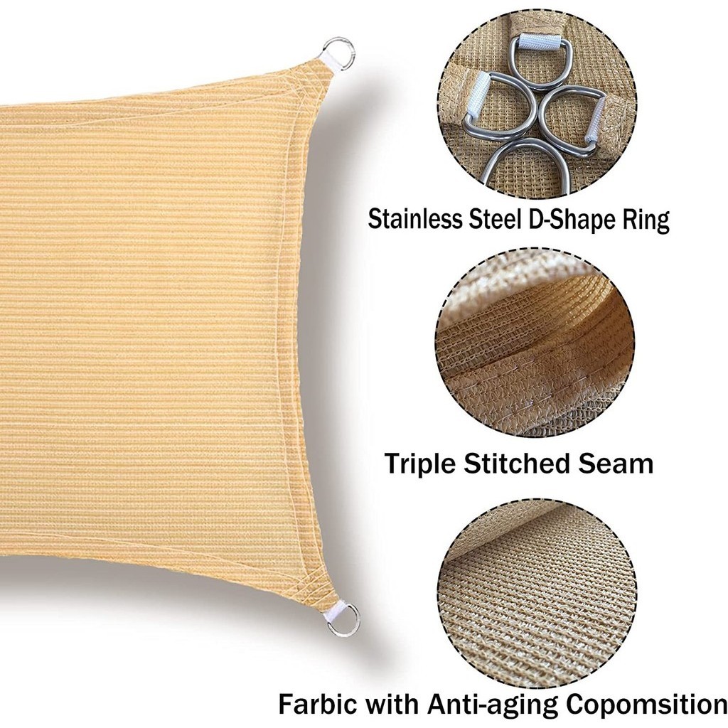 Polyester Waterproof Shade Sail Shade Cloth Shade Net Four-Corner Sail Multi-Specification Optional